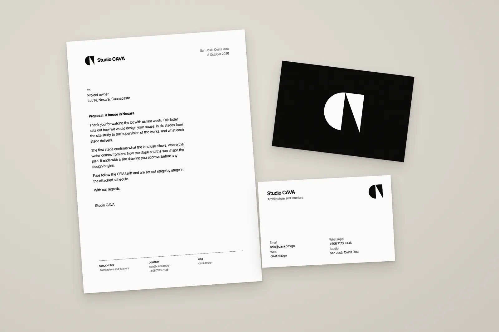 Letter and cards